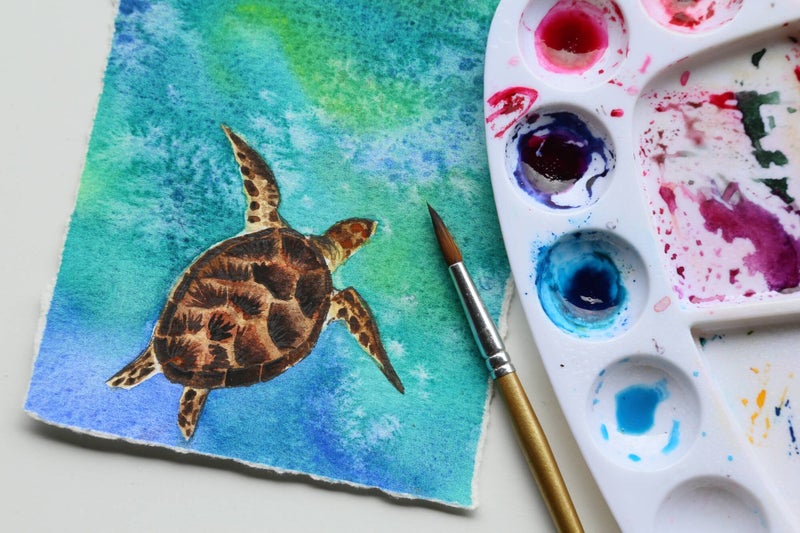 Sea turtle painting